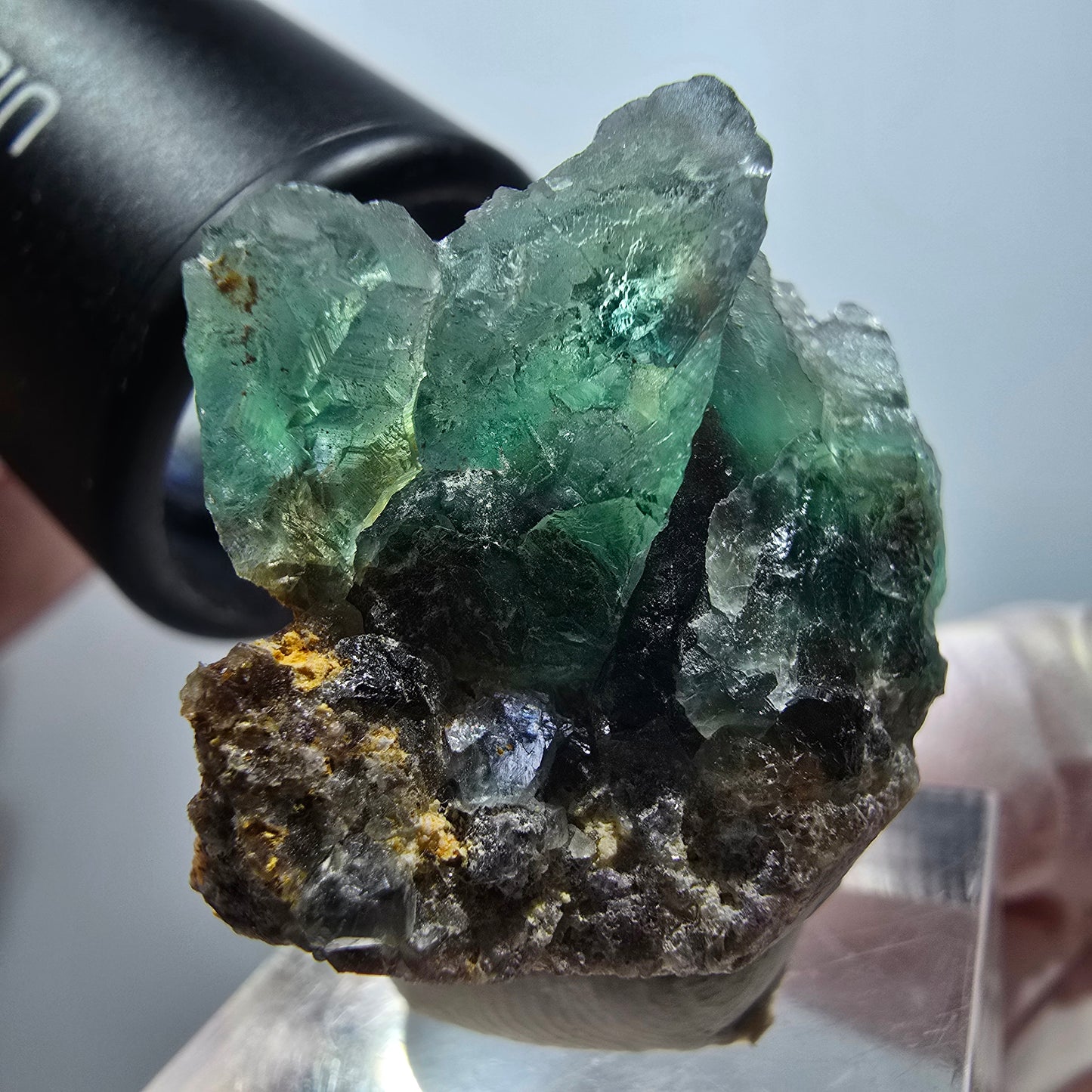 Seltene Phantom Fluorit Würfel Stufe, grün Okorusu, Namibia 33*26*22mm #13333
