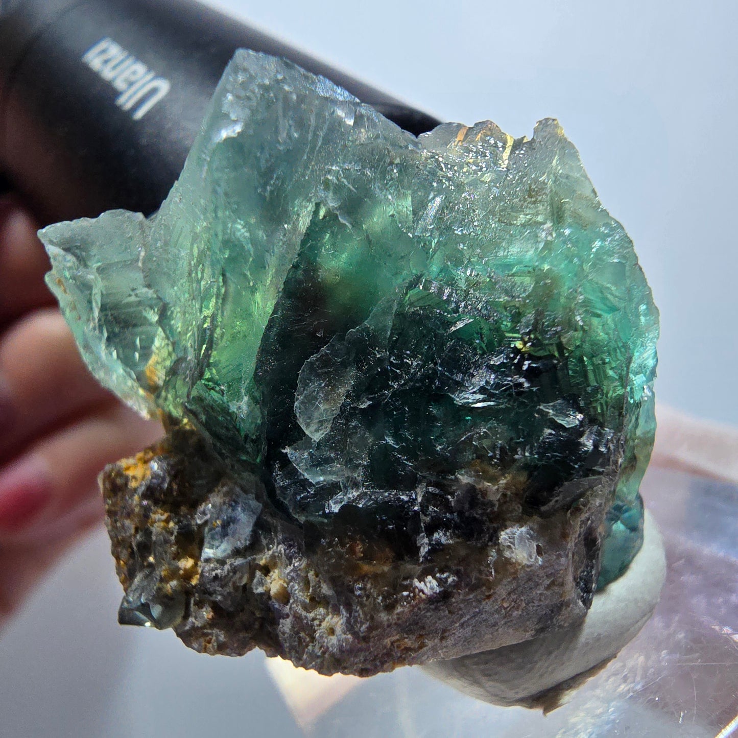 Seltene Phantom Fluorit Würfel Stufe, grün Okorusu, Namibia 33*26*22mm #13333