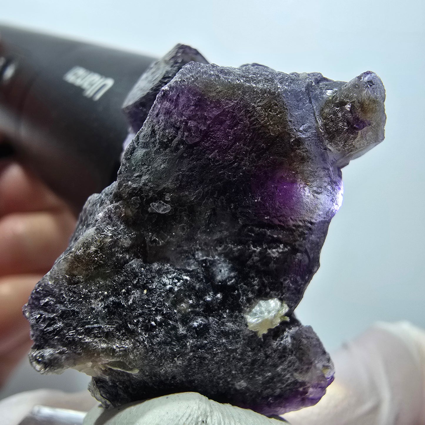 Bunte Phantom Fluorit, Hyalit Opal Stufe Erongo Namibia 33*26*18mm #13334