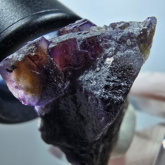 Bunte Phantom Fluorit, Hyalit Opal Stufe Erongo Namibia 33*26*18mm #13334