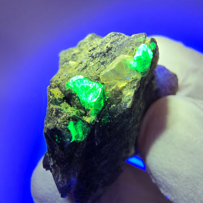 Bunte Phantom Fluorit, Hyalit Opal Stufe Erongo Namibia 33*26*18mm #13334