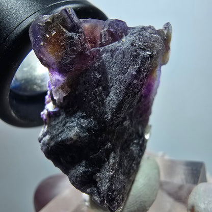 Bunte Phantom Fluorit, Hyalit Opal Stufe Erongo Namibia 33*26*18mm #13334