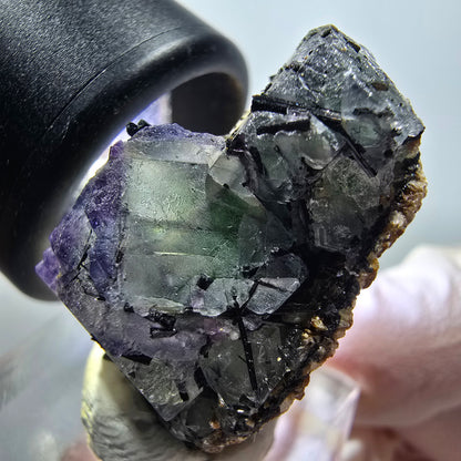 Seltene Phantom Fluorit, Goshenit (Beryl), Schörl Turmalin Stufe Erongo Namibia 33*25*19mm #13335