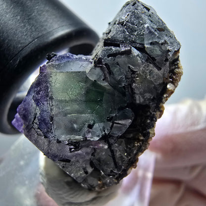 Seltene Phantom Fluorit, Goshenit (Beryl), Schörl Turmalin Stufe Erongo Namibia 33*25*19mm #13335