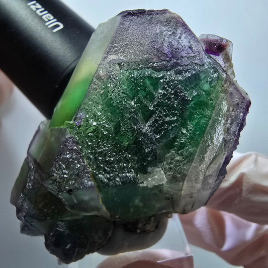 Phantom Fluorit, hexagonal, Goshenit (Beryl), Schörl Turmalin Erongo Namibia 61*41*29mm #13337