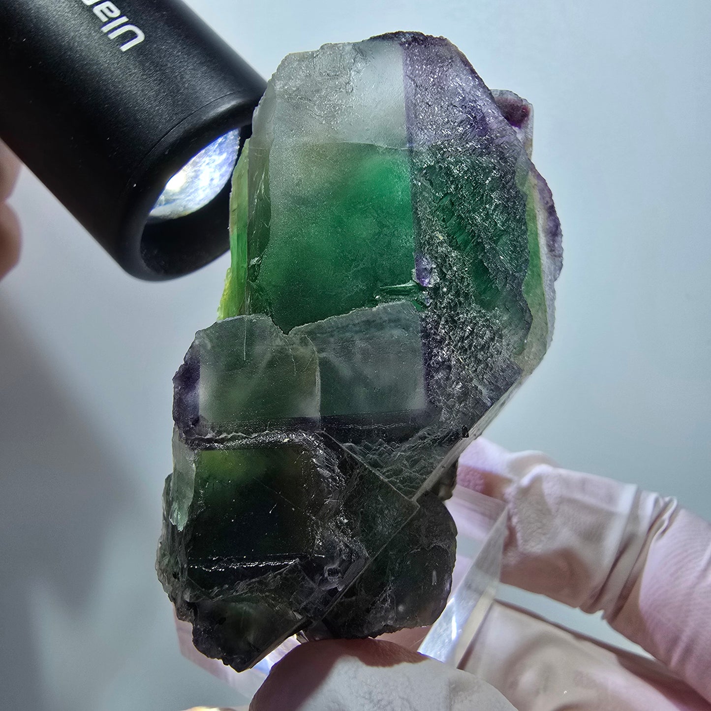 Phantom Fluorit, hexagonal, Goshenit (Beryl), Schörl Turmalin Erongo Namibia 61*41*29mm #13337