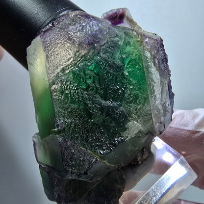 Phantom Fluorit, hexagonal, Goshenit (Beryl), Schörl Turmalin Erongo Namibia 61*41*29mm #13337