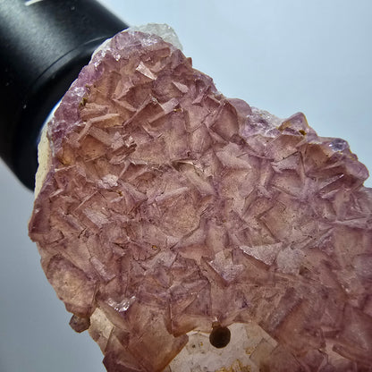 Seltene Phantom Fluorit Würfel auf Quarz Stufe, lila gelb Omehane, Namibia 49*30*15mm #13338