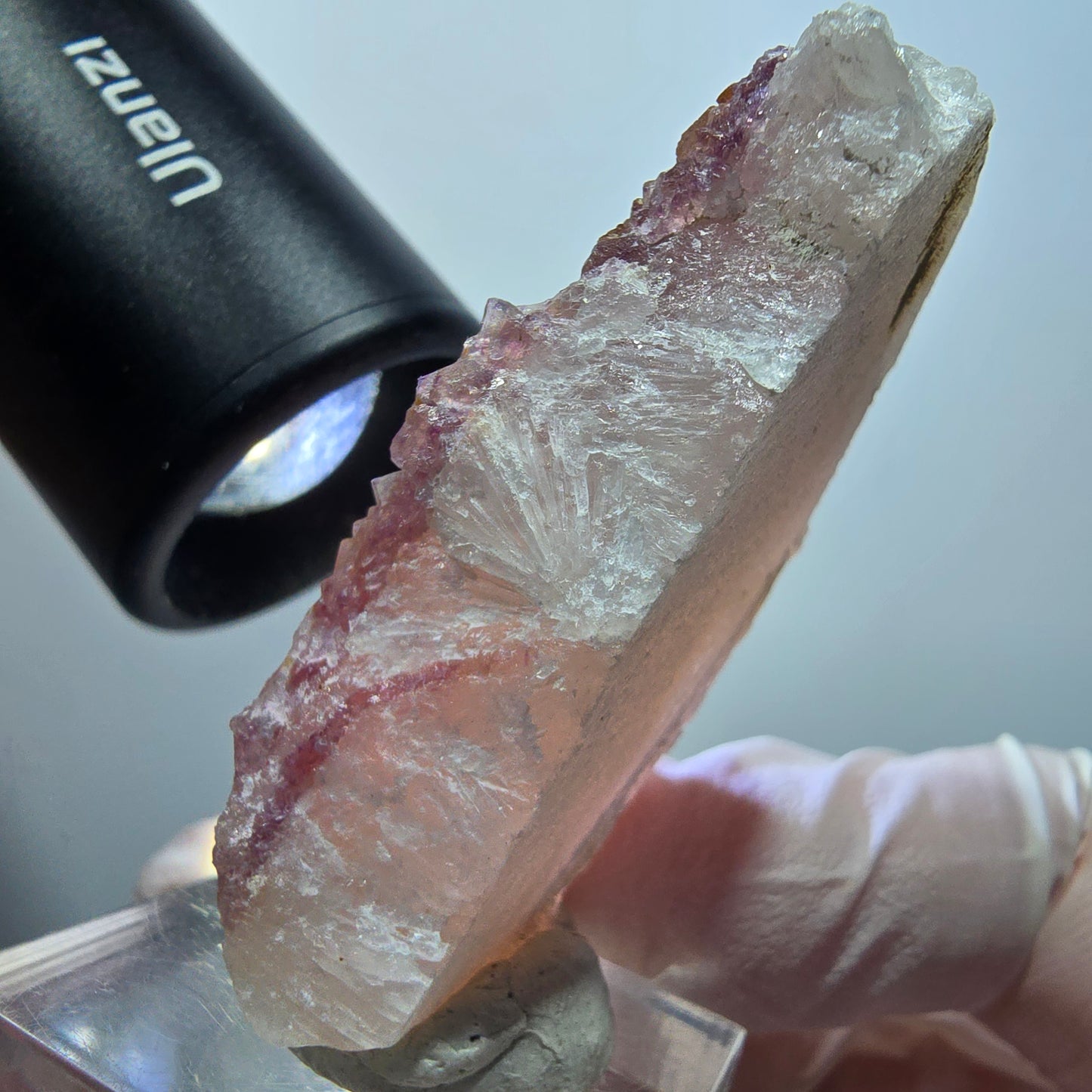 Seltene Phantom Fluorit Würfel auf Quarz Stufe, lila gelb Omehane, Namibia 49*30*15mm #13338