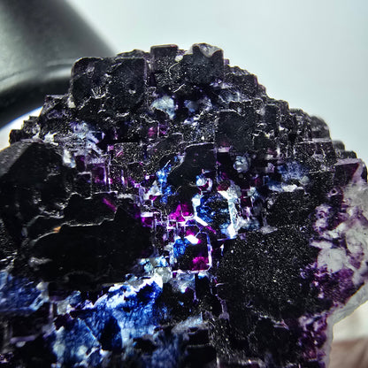 Seltene Phantom Fluorit Würfel Stufe, lila blau gestuft Omehane, Namibia 38*28*20mm #13340