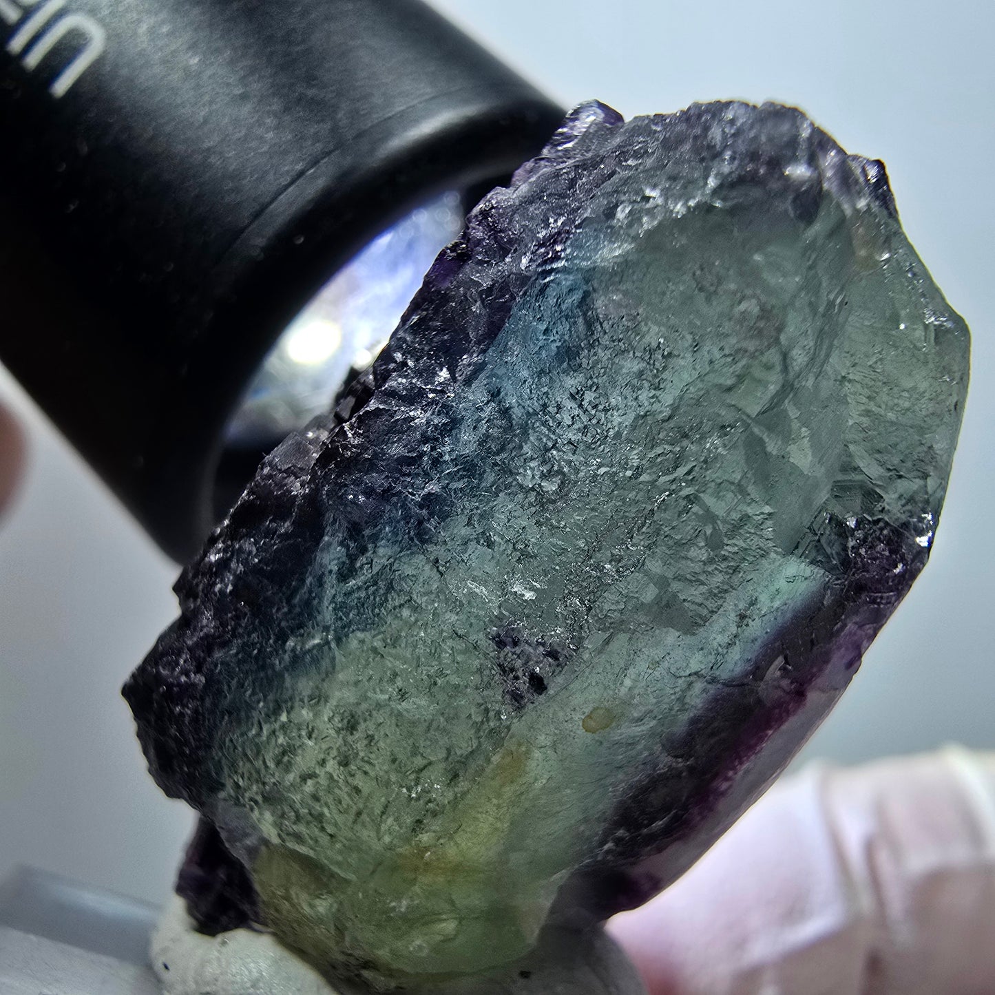 Seltene Phantom Fluorit Würfel Stufe, lila blau gestuft Omehane, Namibia 38*28*20mm #13340