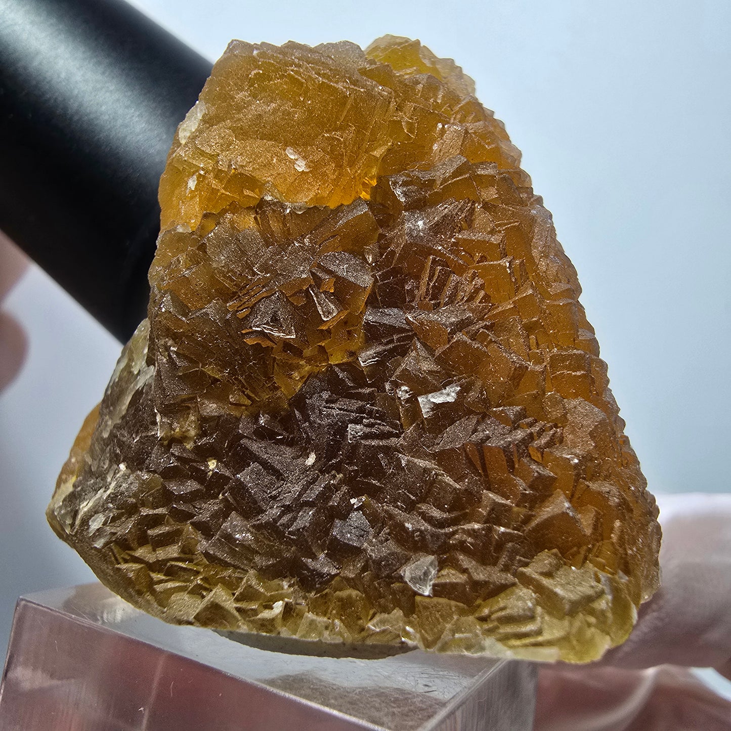 Seltene Phantom Fluorit Würfel, gestuft, gelb Omehane, Namibia 47*44*33mm #13347