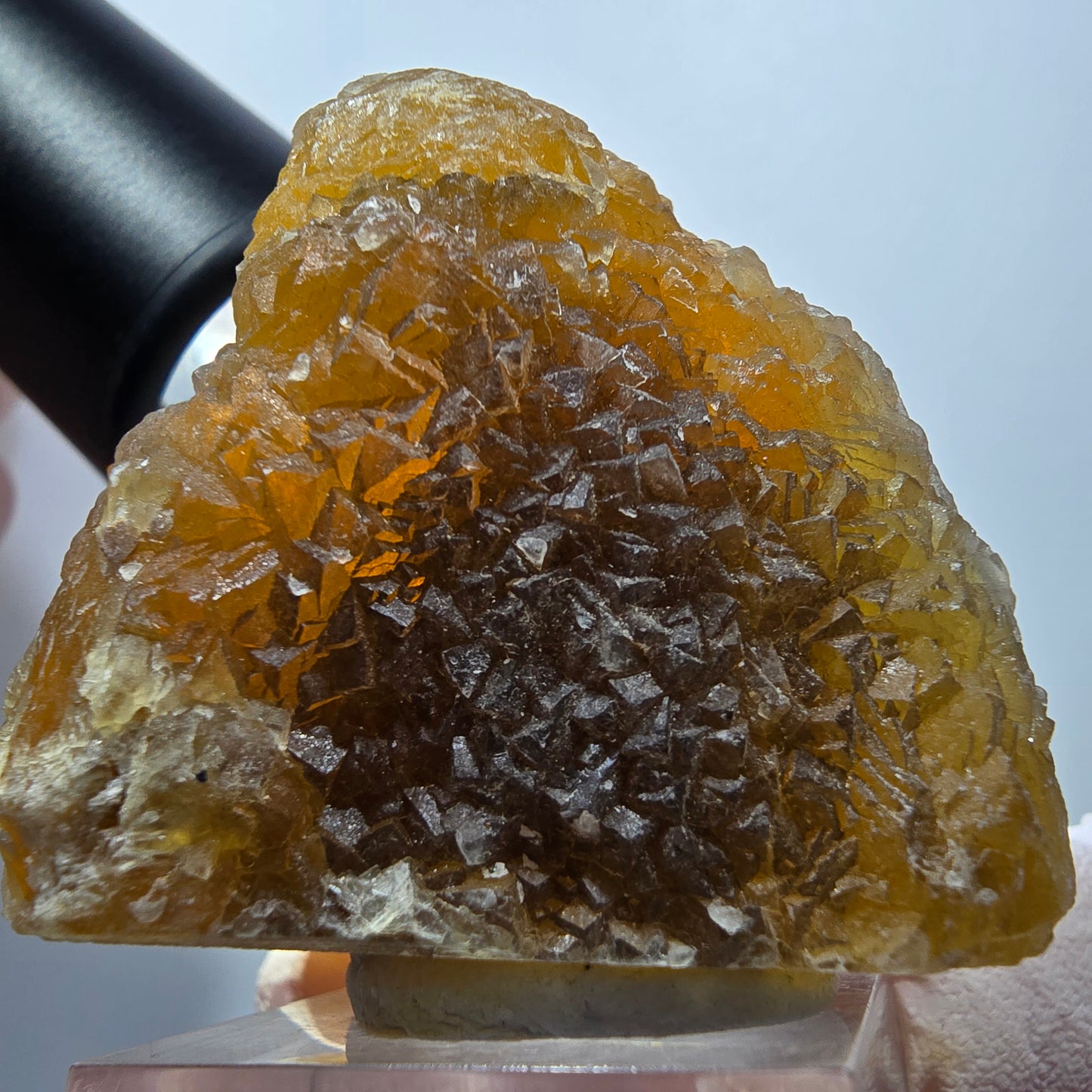 Seltene Phantom Fluorit Würfel, gestuft, gelb Omehane, Namibia 47*44*33mm #13347