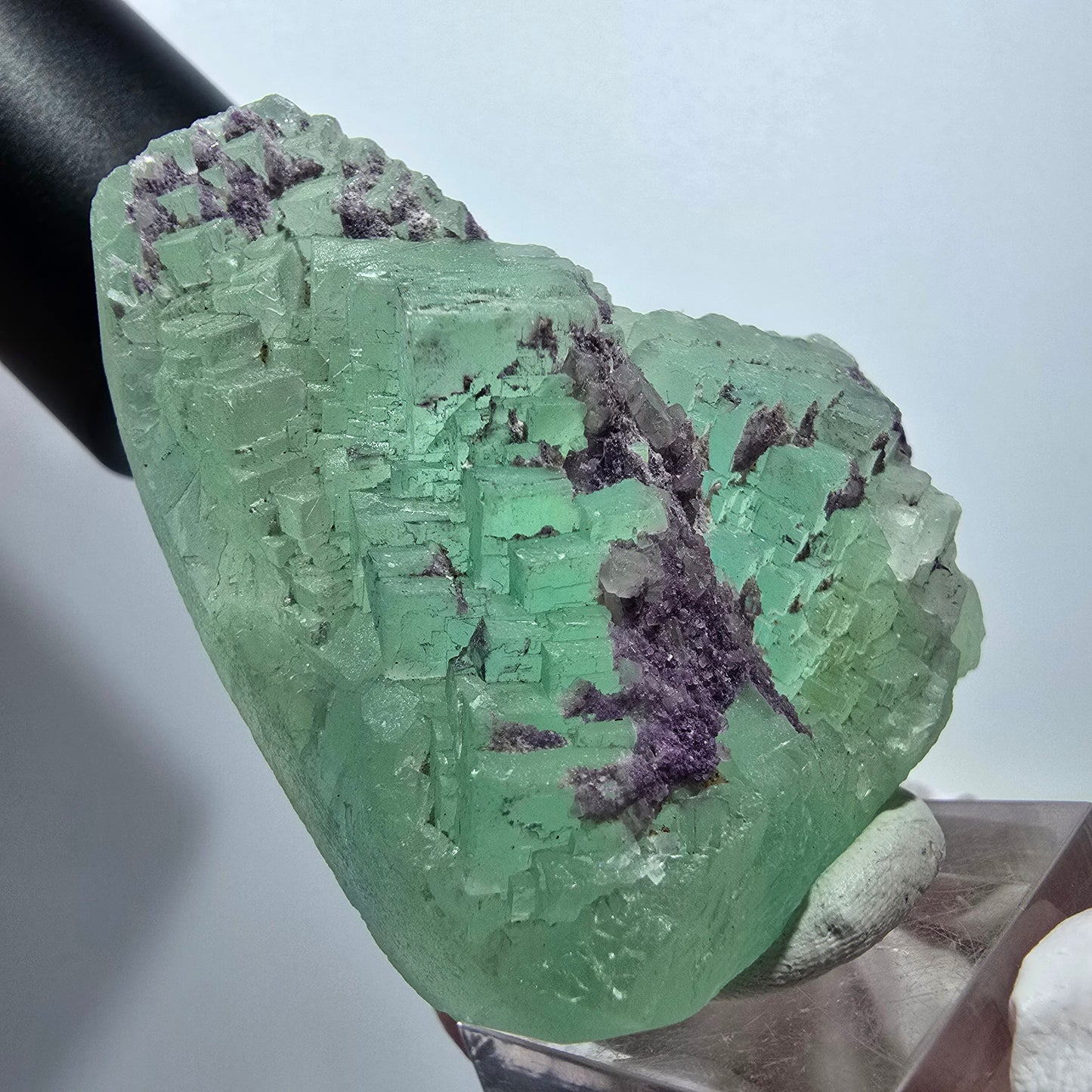 Seltene Phantom Fluorit Würfel, gestuft, grün lila Omehane, Namibia 55*52*25mm #13348