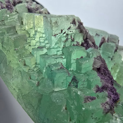 Seltene Phantom Fluorit Würfel, gestuft, grün lila Omehane, Namibia 55*52*25mm #13348