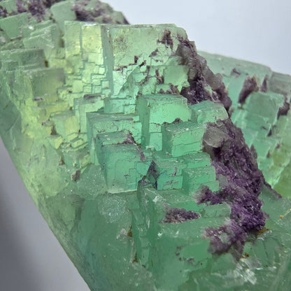 Seltene Phantom Fluorit Würfel, gestuft, grün lila Omehane, Namibia 55*52*25mm #13348
