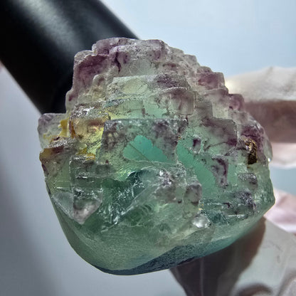 Seltene Phantom Fluorit Würfel, gestuft, grün lila Omehane, Namibia 47*34*28mm #13349