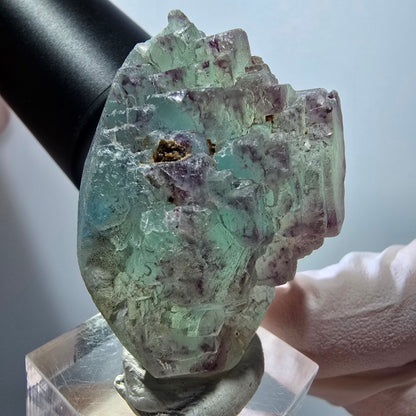 Seltene Phantom Fluorit Würfel, gestuft, grün lila Omehane, Namibia 47*34*28mm #13349