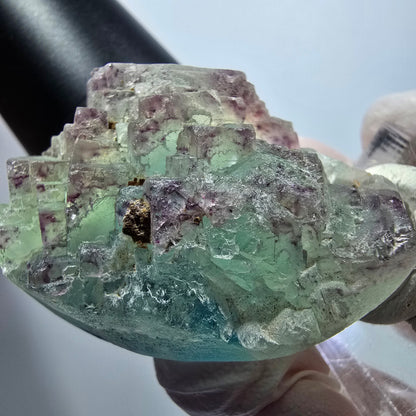 Seltene Phantom Fluorit Würfel, gestuft, grün lila Omehane, Namibia 47*34*28mm #13349