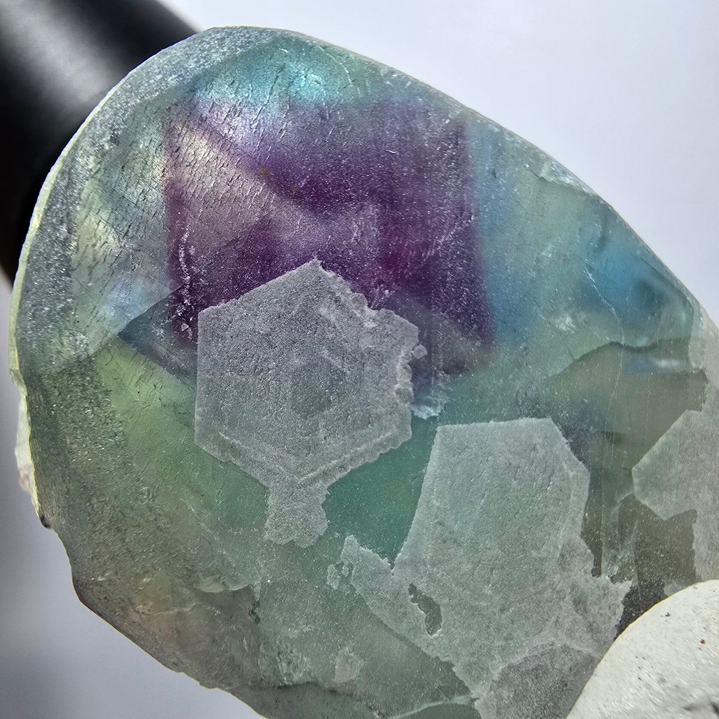 Seltene Phantom Fluorit Würfel, gestuft, grün lila Omehane, Namibia 47*34*28mm #13349