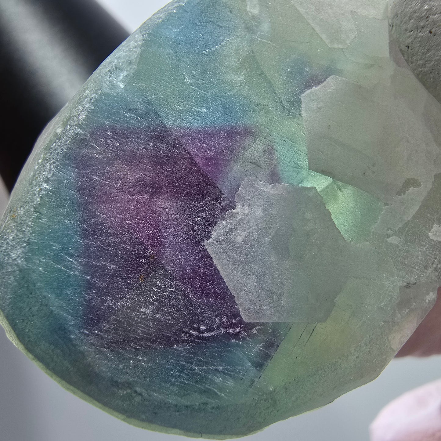 Seltene Phantom Fluorit Würfel, gestuft, grün lila Omehane, Namibia 47*34*28mm #13349