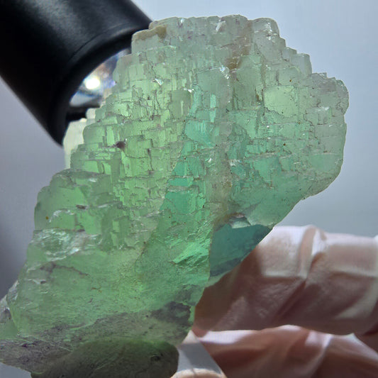 Seltene Phantom Fluorit Würfel, gestuft, grün Omehane, Namibia 53*27*26mm #13350