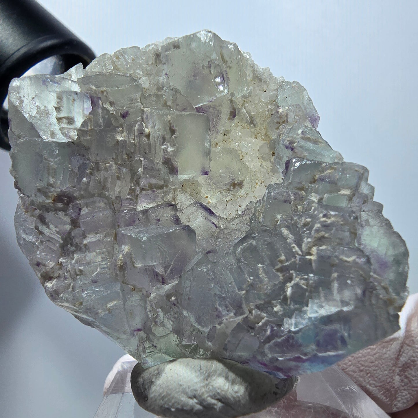 Seltene Phantom Fluorit Würfel, gestuft, grün lila Omehane, Namibia 52*40*13mm #13351