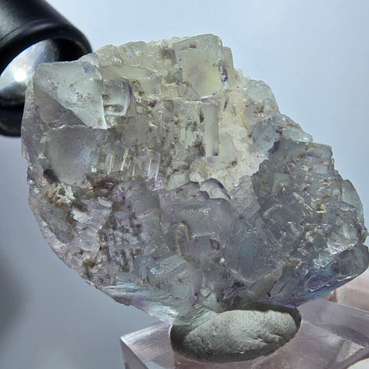 Seltene Phantom Fluorit Würfel, gestuft, grün lila Omehane, Namibia 52*40*13mm #13351
