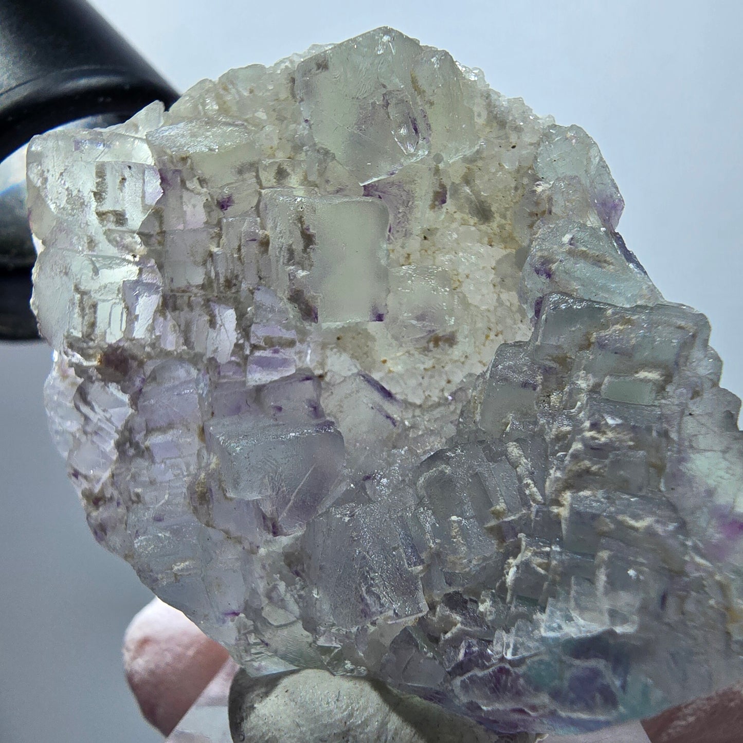 Seltene Phantom Fluorit Würfel, gestuft, grün lila Omehane, Namibia 52*40*13mm #13351