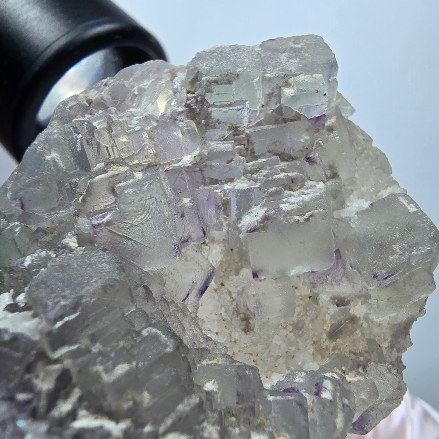 Seltene Phantom Fluorit Würfel, gestuft, grün lila Omehane, Namibia 52*40*13mm #13351