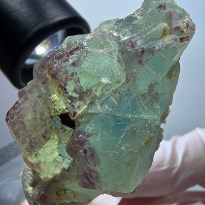 Seltene Phantom Fluorit Würfel, gestuft, grün lila Omehane, Namibia 48*22*29mm #13352
