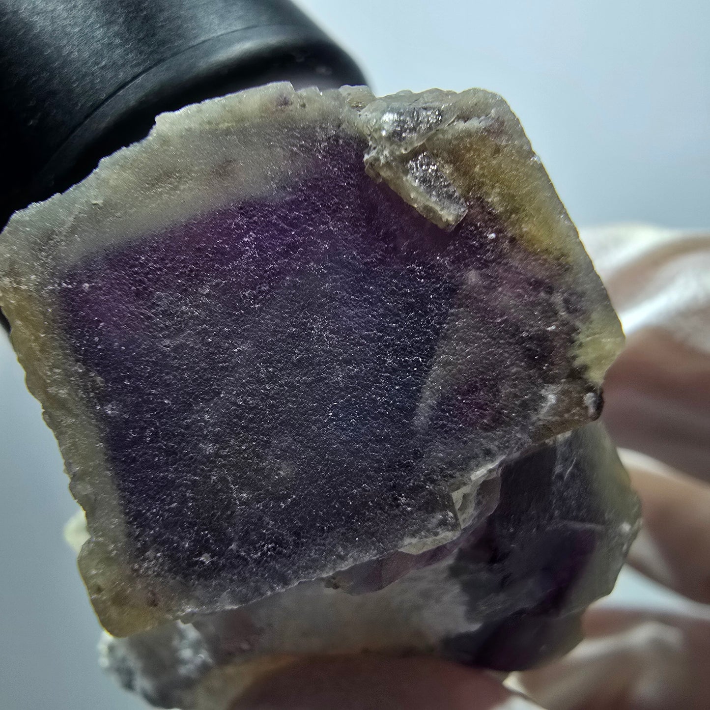 Seltene Phantom Fluorit Würfel auf Quarz Stufe, grün lila Omehane, Namibia 41*33*29mm #13353
