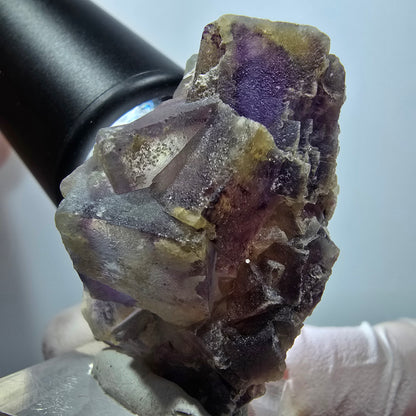Seltene Phantom Fluorit Würfel auf Quarz Stufe, grün lila Omehane, Namibia 41*33*29mm #13353