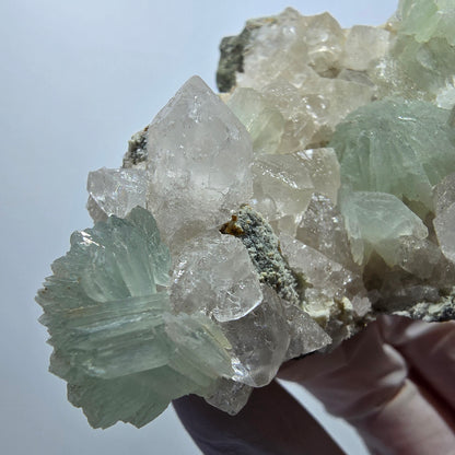 Prehnit Kugel, Calcit Würfel, Quarz auf Matrix Goboboseb, Namibia 56*52*43mm #13356
