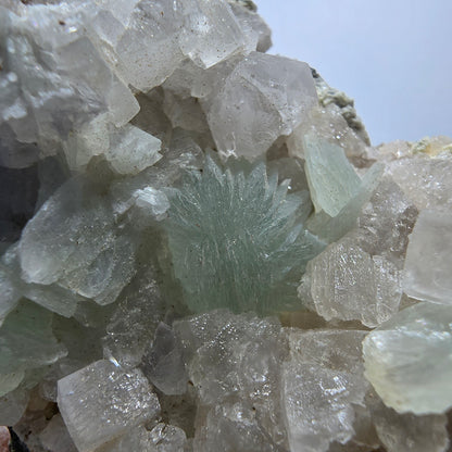 Prehnit Kugel, Calcit Würfel, Quarz auf Matrix Goboboseb, Namibia 56*52*43mm #13356