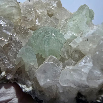 Prehnit Kugel, Calcit Würfel, Quarz auf Matrix Goboboseb, Namibia 56*52*43mm #13356