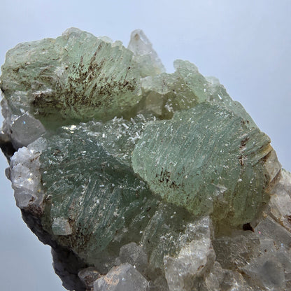 Prehnit Kugel, Calcit Würfel, Quarz auf Matrix Goboboseb, Namibia 67*35*24mm #13359