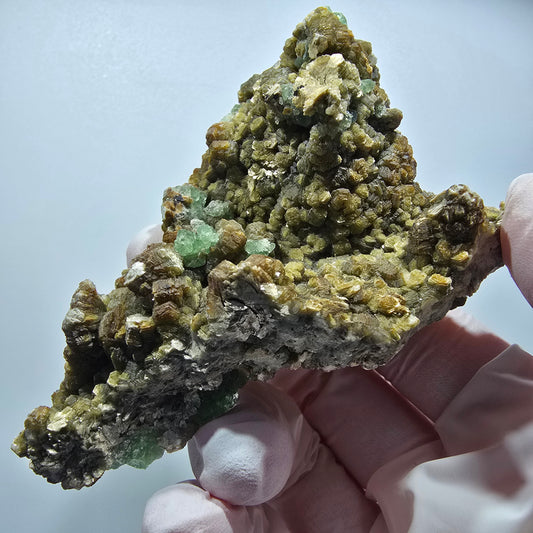 Seltene Phantom Fluorit Würfel, Muskovit Stufe Erongo, Namibia 88*61*38mm #13362
