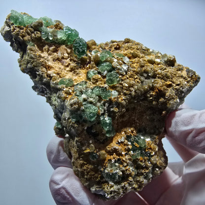 Seltene Phantom Fluorit Würfel, Muskovit Stufe Erongo, Namibia 88*61*38mm #13362