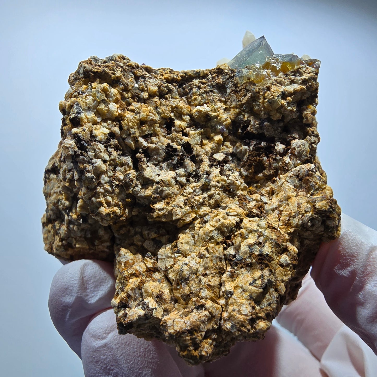 Seltene Phantom Fluorit Würfel, Quarz Stufe Brandberg, Namibia 74*55*61mm #13365