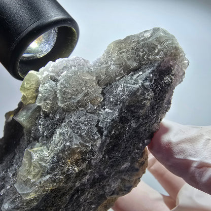 Große Phantom Fluorit Würfel Stufe, lila gestuft Erongo, Namibia 97*72*53mm #13366