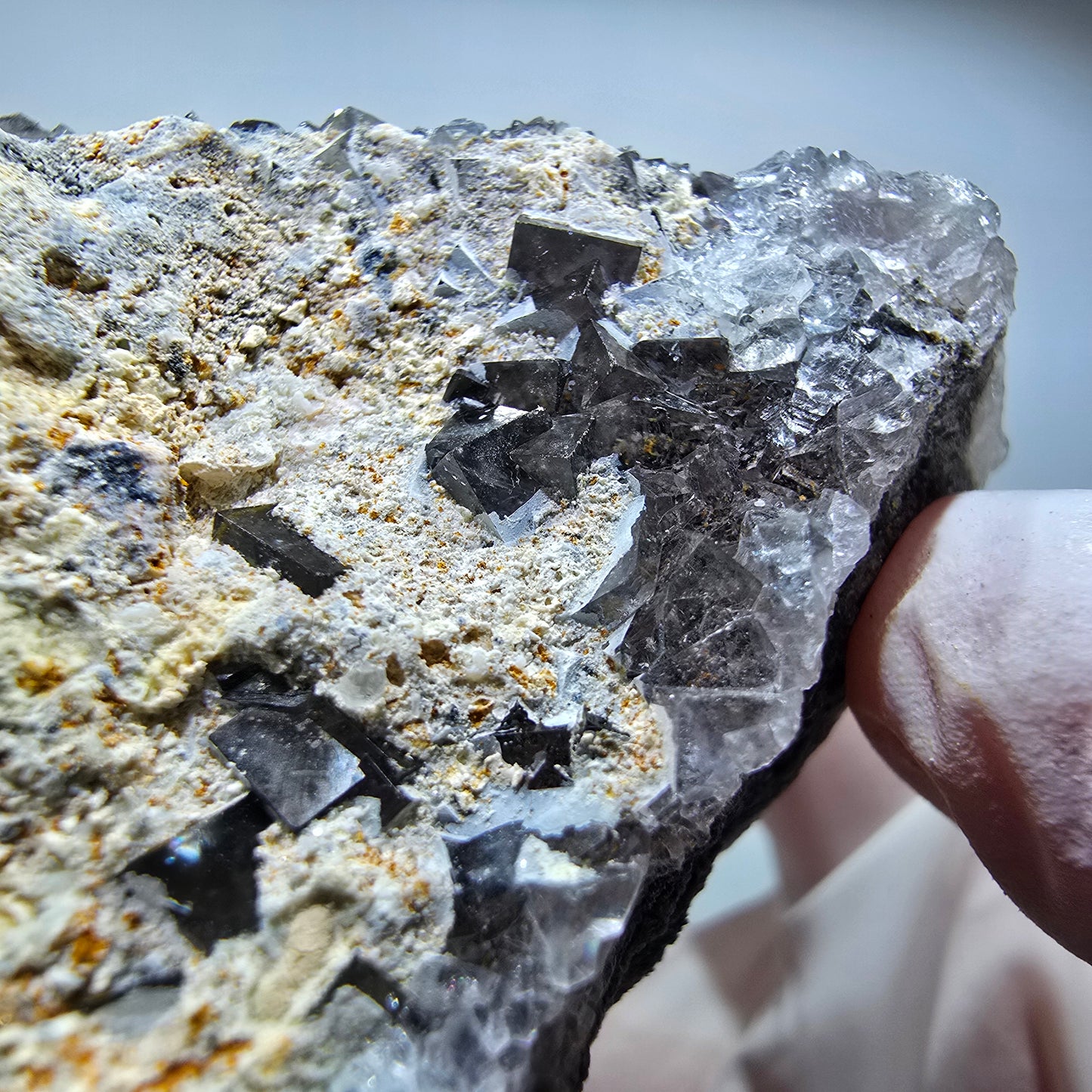 Große Phantom Fluorit Würfel Stufe, lila gestuft Erongo, Namibia 97*72*53mm #13366