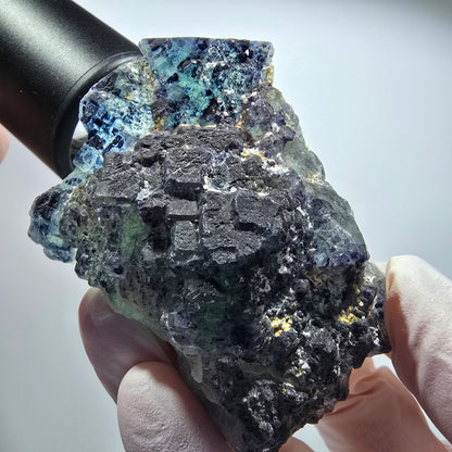 Phantom Fluorit Würfel Stufe, blau grün gestuft Omehane, Namibia 73*55*32mm #13367