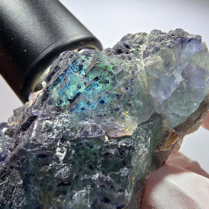 Phantom Fluorit Würfel Stufe, blau grün gestuft Omehane, Namibia 73*55*32mm #13367