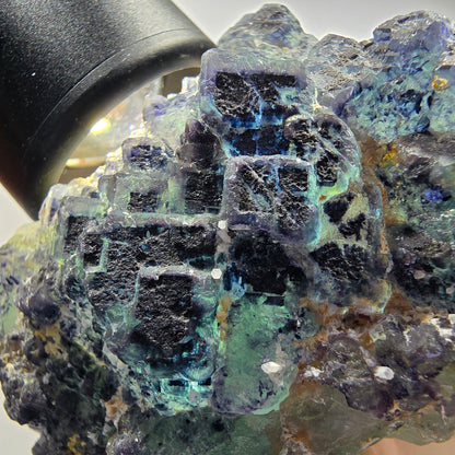 Phantom Fluorit Würfel Stufe, blau grün gestuft Omehane, Namibia 73*55*32mm #13367