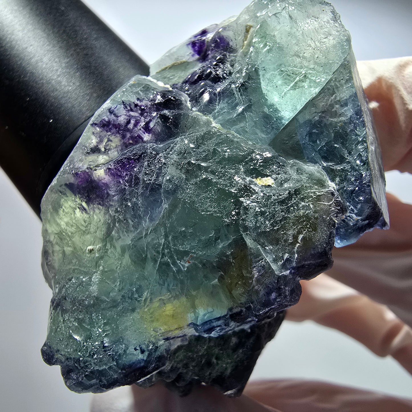 Phantom Fluorit Würfel Stufe, blau grün gestuft Omehane, Namibia 73*55*32mm #13367