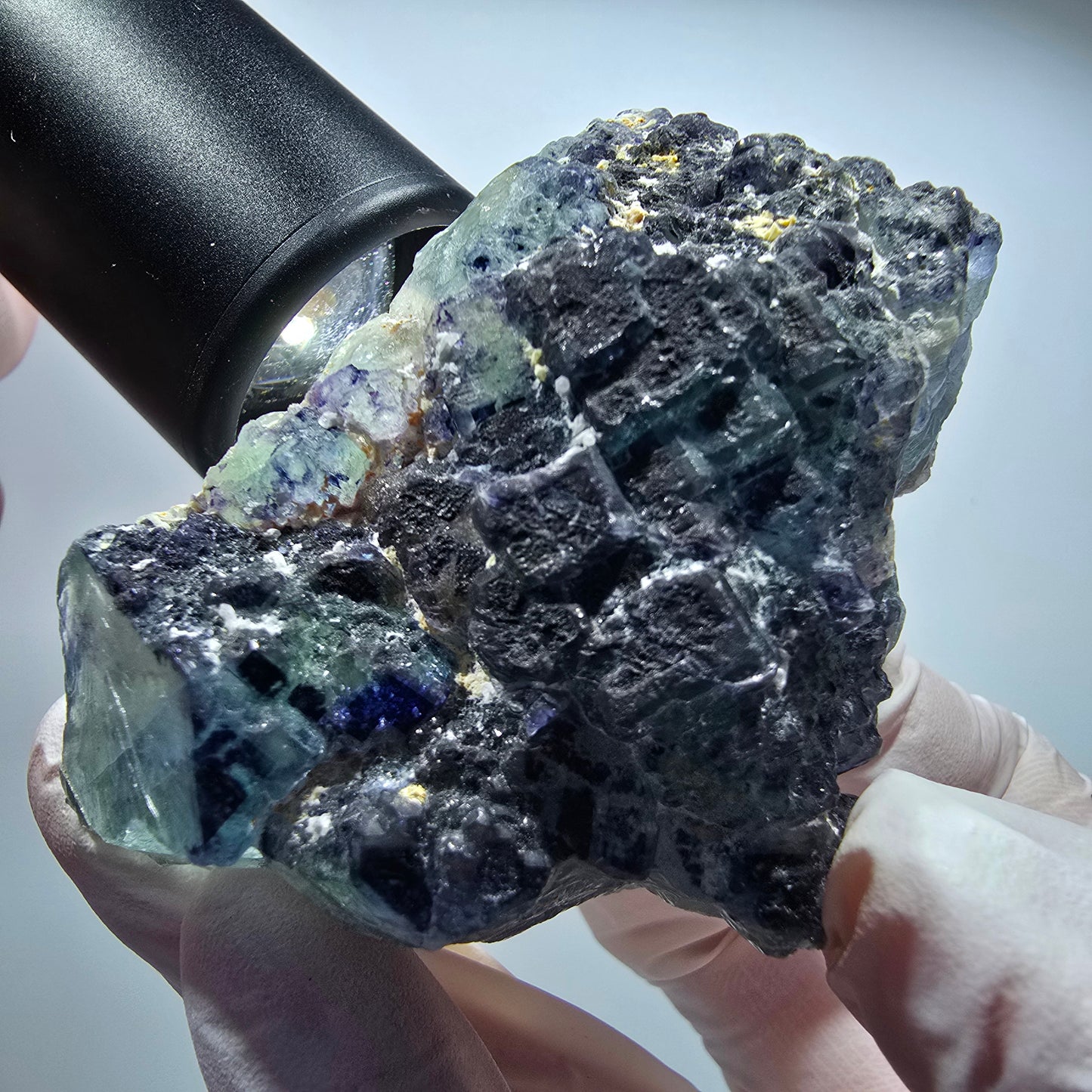 Phantom Fluorit Würfel Stufe, blau grün gestuft Omehane, Namibia 73*55*32mm #13367