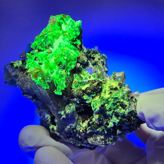 Phantom Fluorit, Rauchquarz, Schörl Turmalin, Hyalit, Muskovit Erongo, Namibia 68*55*51mm #13368
