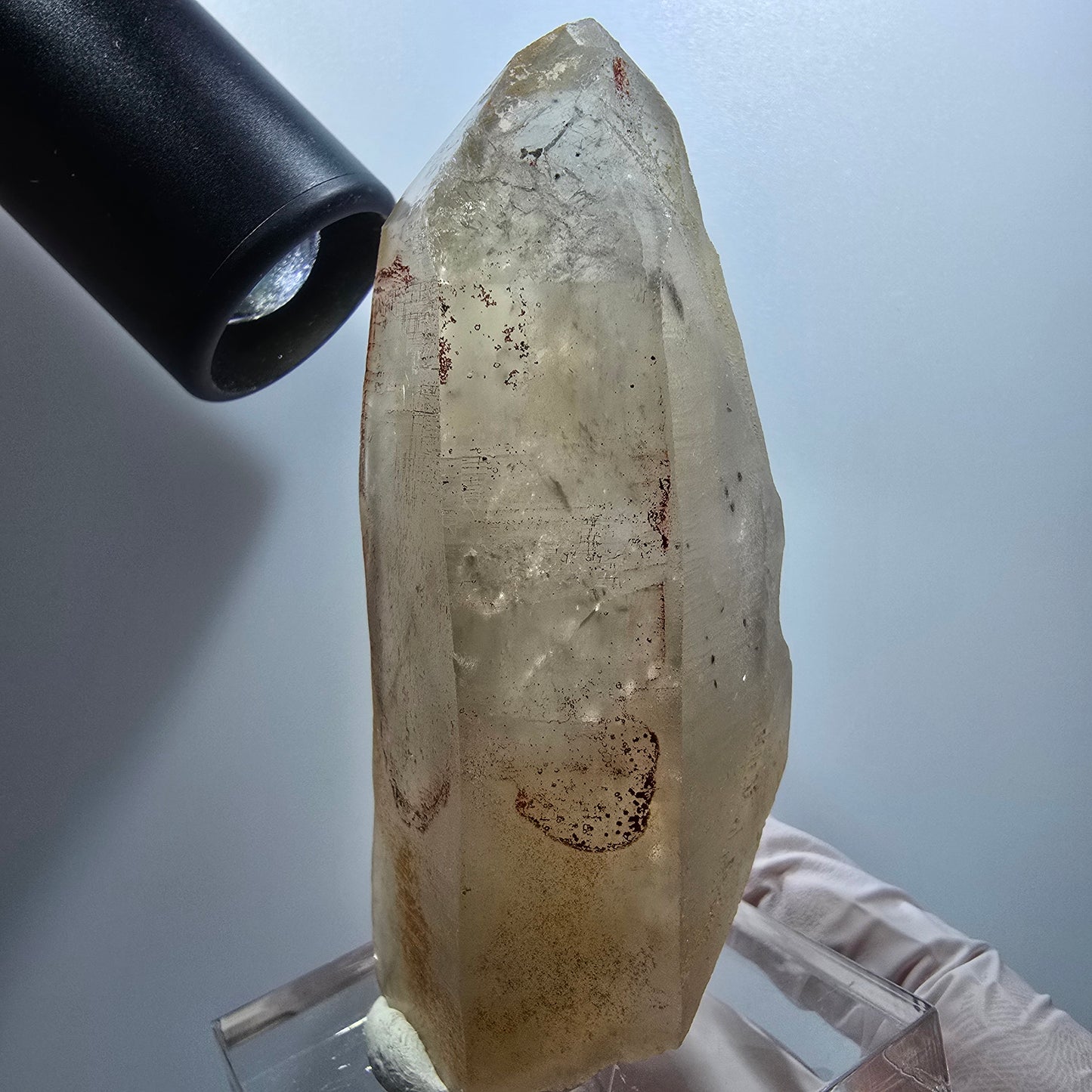 Phantom Skelett Rauchquarz mit Hyalit Opal Erongo, Namibia 90*40*33mm #13371