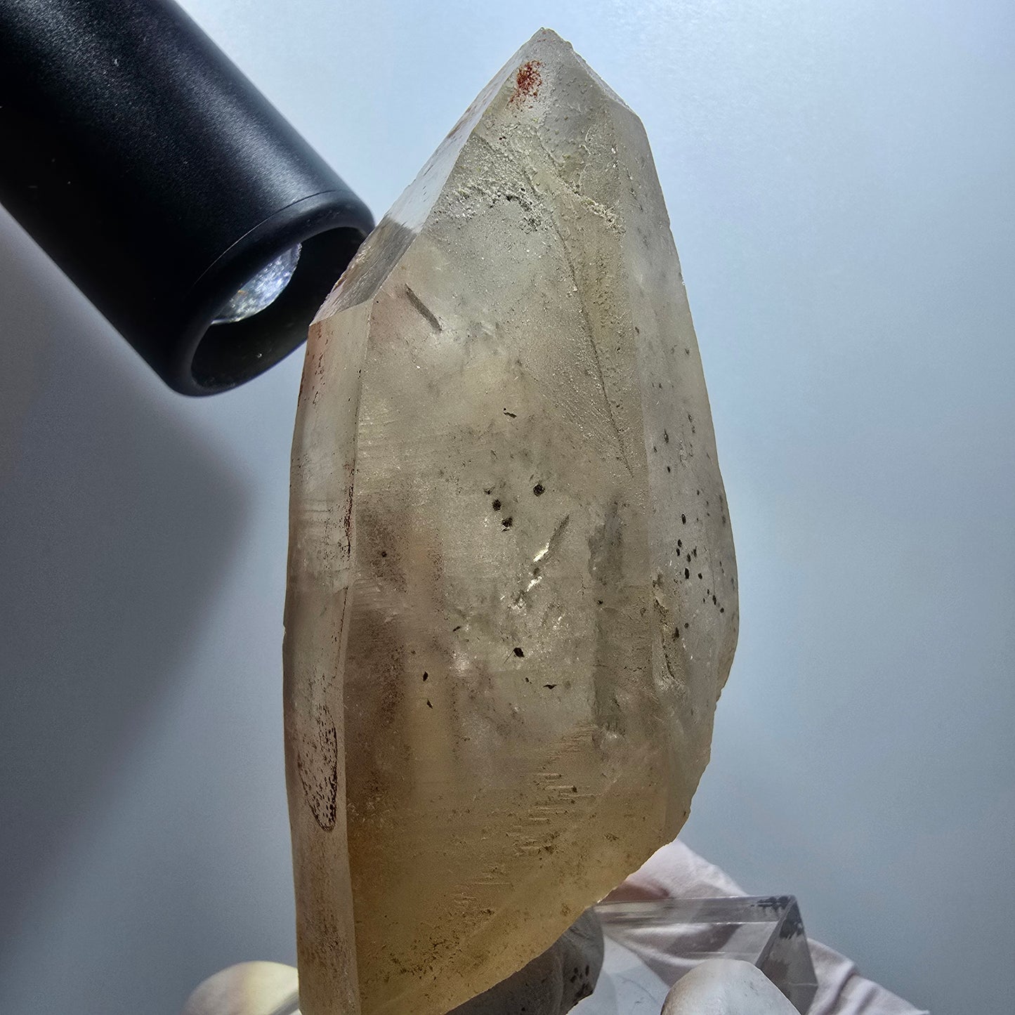 Phantom Skelett Rauchquarz mit Hyalit Opal Erongo, Namibia 90*40*33mm #13371